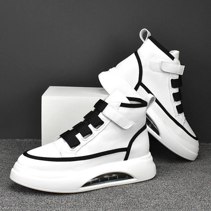 

High-top Men's Shoes 2025 New Autumn Thick-soled Heightened White Shoes Men's Trend Air Cushion Casual Versatile Board Shoes