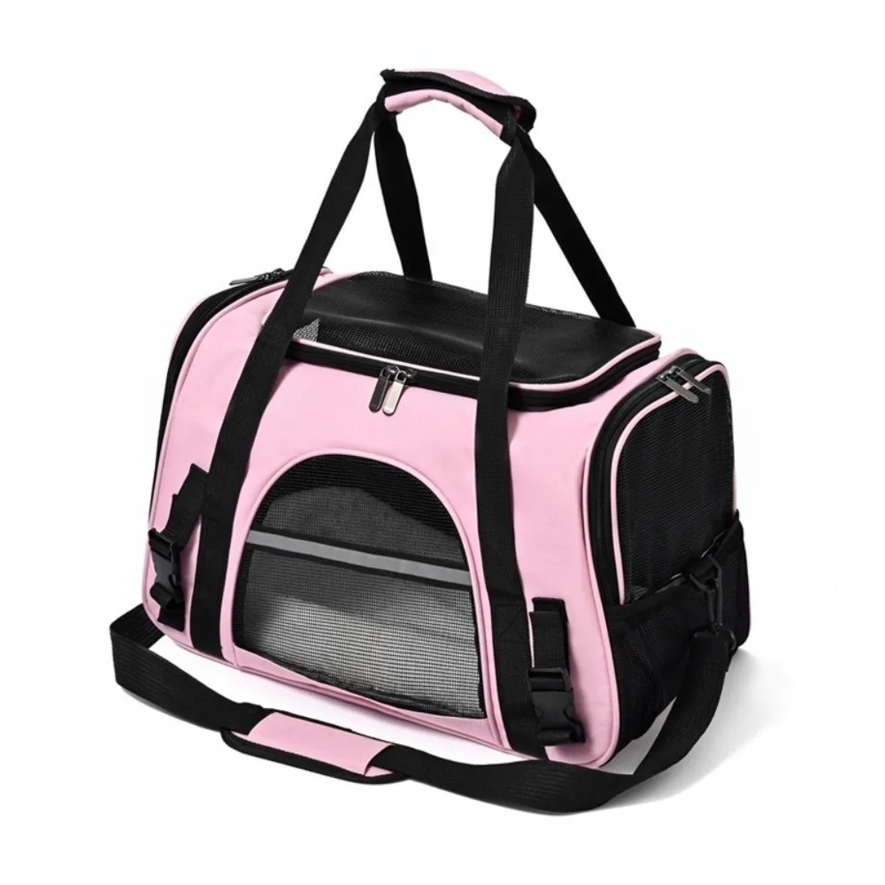 

Soft Sided Pet Carrier Portable Breathable Cat Bag Removable Fleece Pad Adjustable Shoulder Strap Dog Carrying Case Puppy