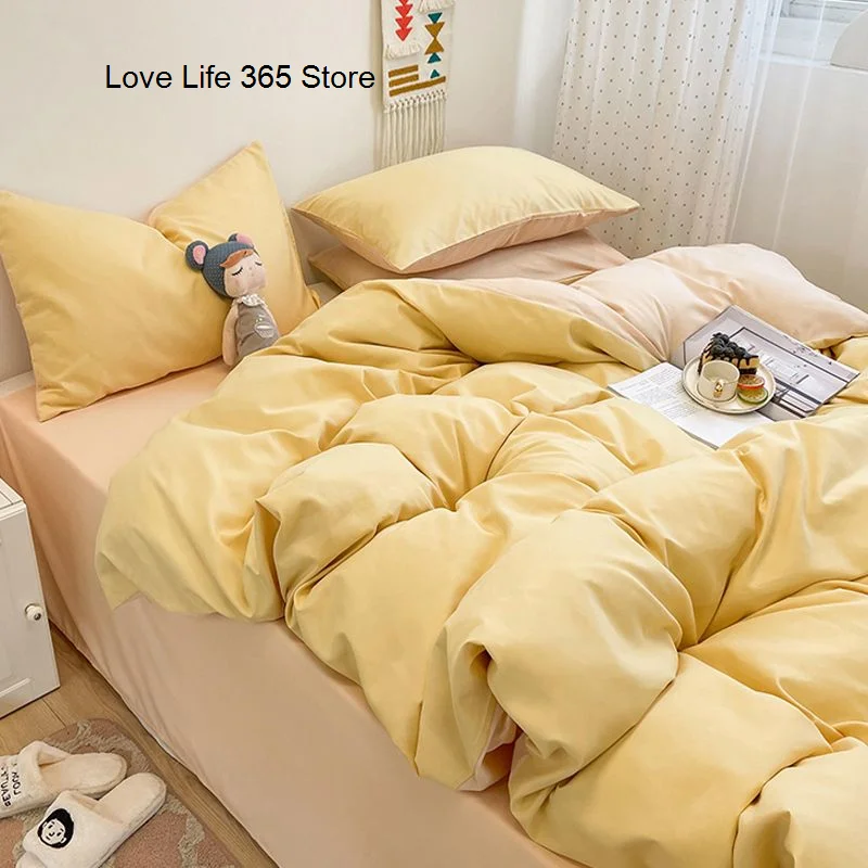 Imagem -06 - Conjunto de Cama Verde Creme Sólido para Crianças e Adultos Gêmeos Rainha Completo King Size Quatro Peças de Edredão Folha Plana Fronha Roupa de Cama