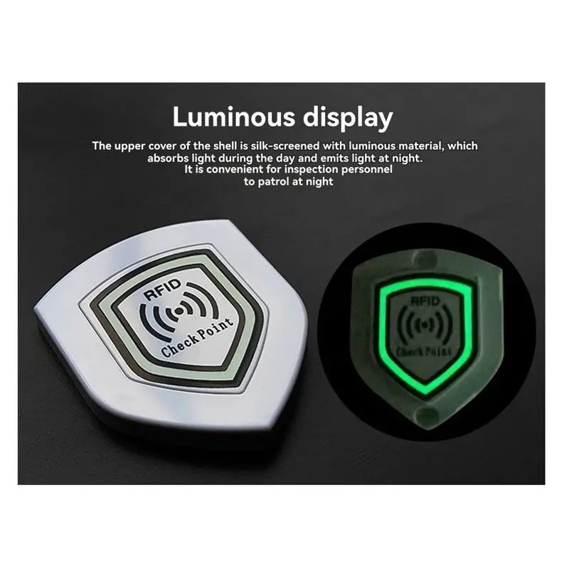 HFES 10Pcs Inspection Tags RFID Patrol Point Card FM11RF08 13.56Mhz Anti-Metal 70X60mm Luminous Shield For Security