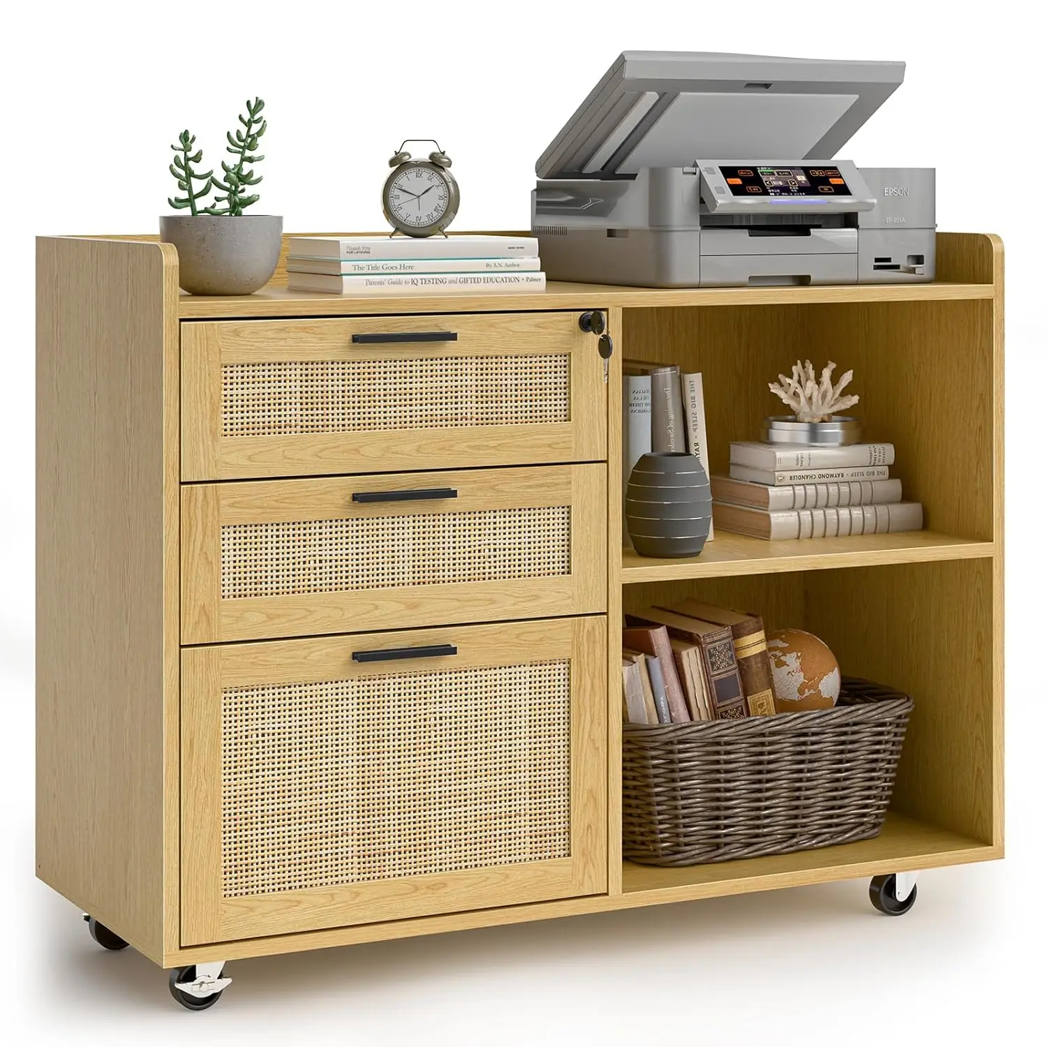 

Шкафы для документов, 3-х ярусные выдвижные шкафы для хранения документов с замком, передвижная подставка для принтера для дома, на заказ