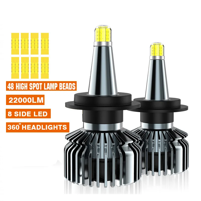 

H7 LED 22000LM 360º Car Headlight Bulb H1 H11 H8 H3 9005 HB3 9006 HB4 9012 HIR2 D1S D2S D3S D4S 6000K Auto Fog Light 12V Lamp