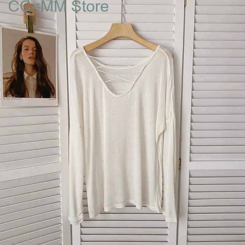 New Oversized T Shirt for Women Long Sleeve O Neck Korean Fashion Casual Top Ladies Basic Solid Elegant Tee Shirt