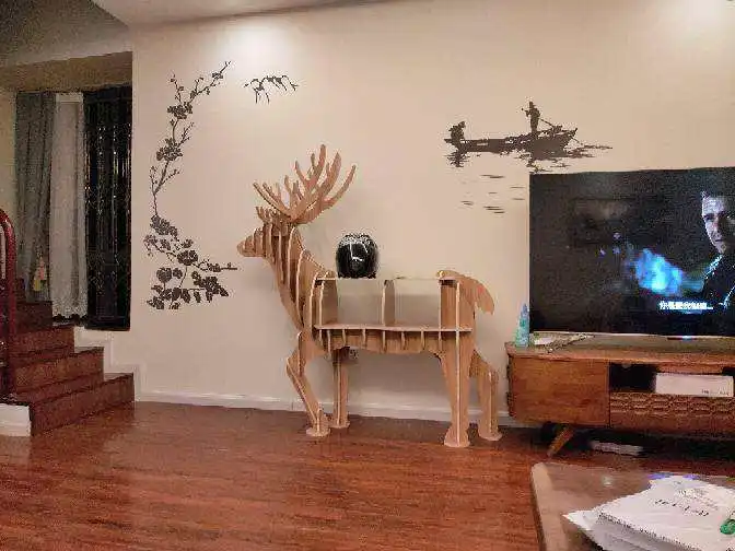 Creative Wooden Floor Shelf Deer Bookshelf Home Decoration Soft Decoration Entrance Table Animal Modeling Ornament Rack