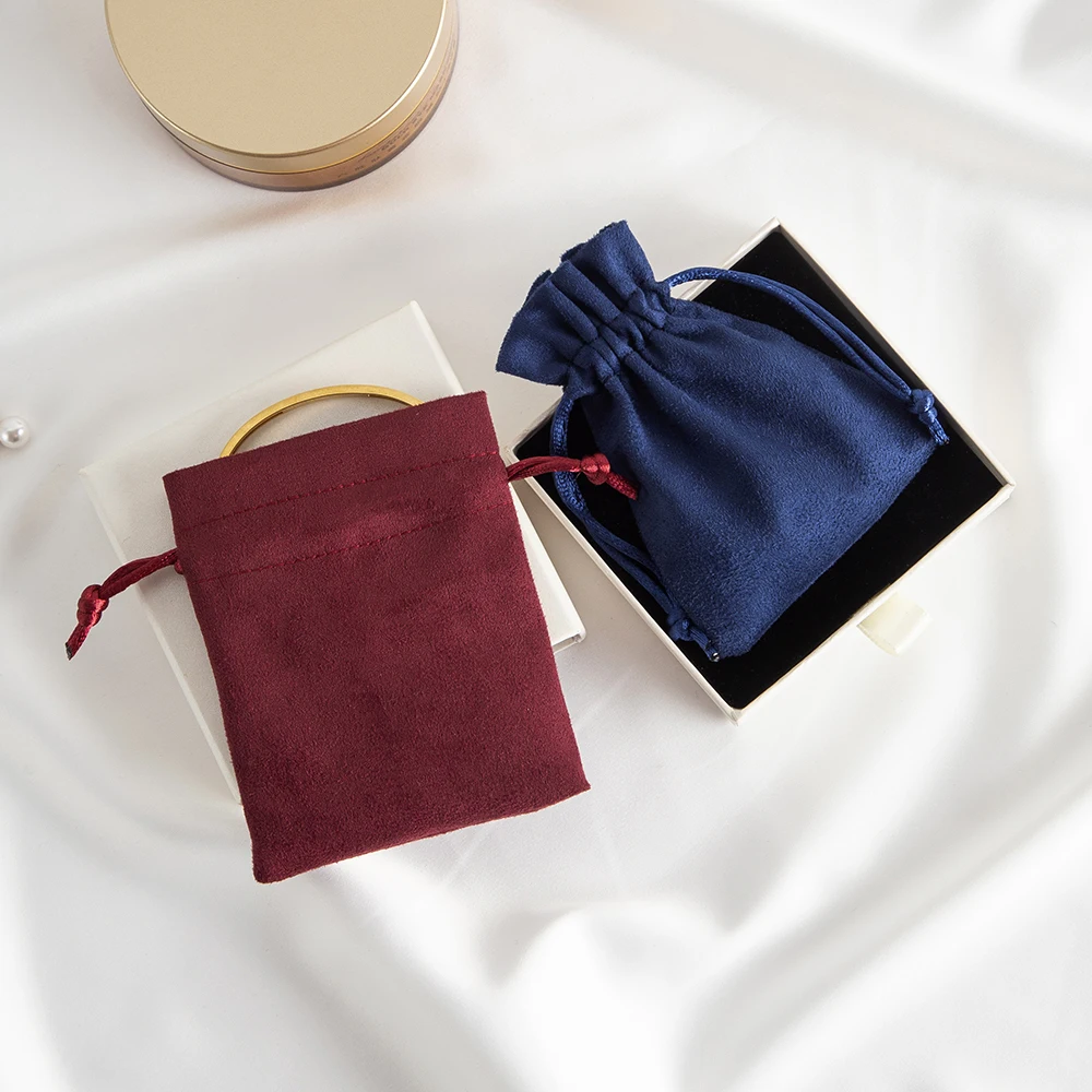 10 Stück Schmuck-Geschenkbeutel, Flanell, Samt, Wildleder, Kordelzug, Verpackung, Organizer, Beutel, Hochzeitsbevorzugungen, Süßigkeiten, Goodie, Babyparty-Aufbewahrung – Detail 11