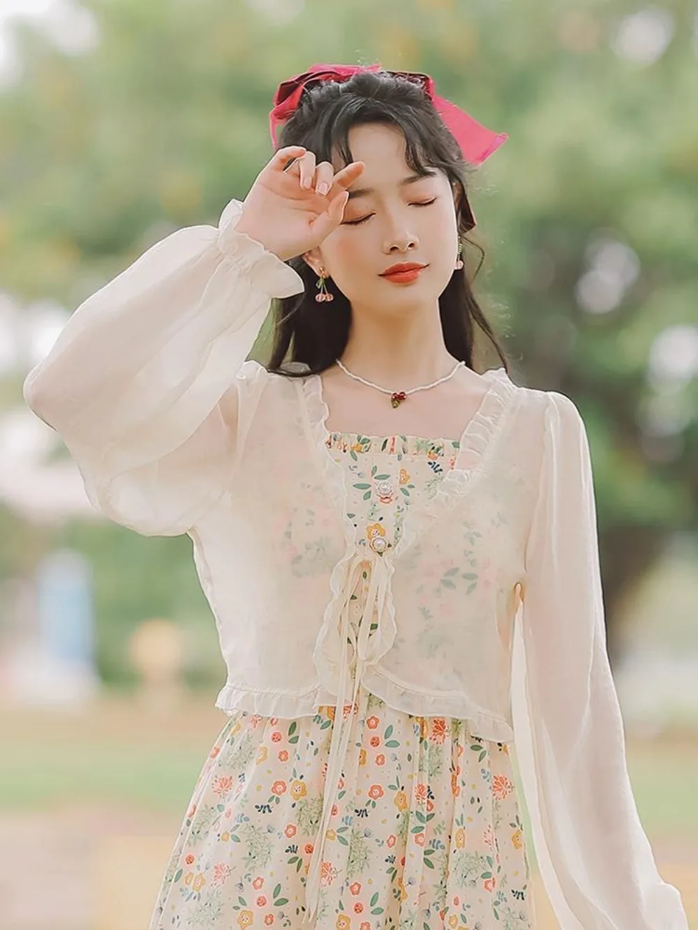 

2025 женская тонкая повседневная кружевная одежда с бантом, летняя солнцезащитная одежда, женский кардиган, рубашка, одежда, топы, блузка для женщин