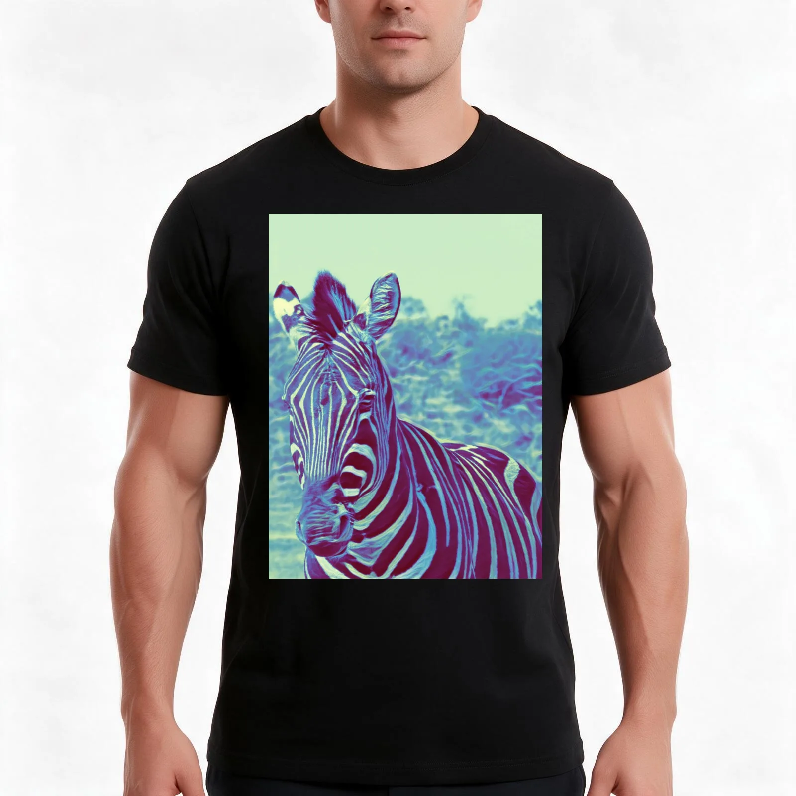 Pilanesberg Nature Reserve, South Africa - Zebra Fractal T-Shirt, Summer Casual Cotton Tee, Oversized Streetwear Tops