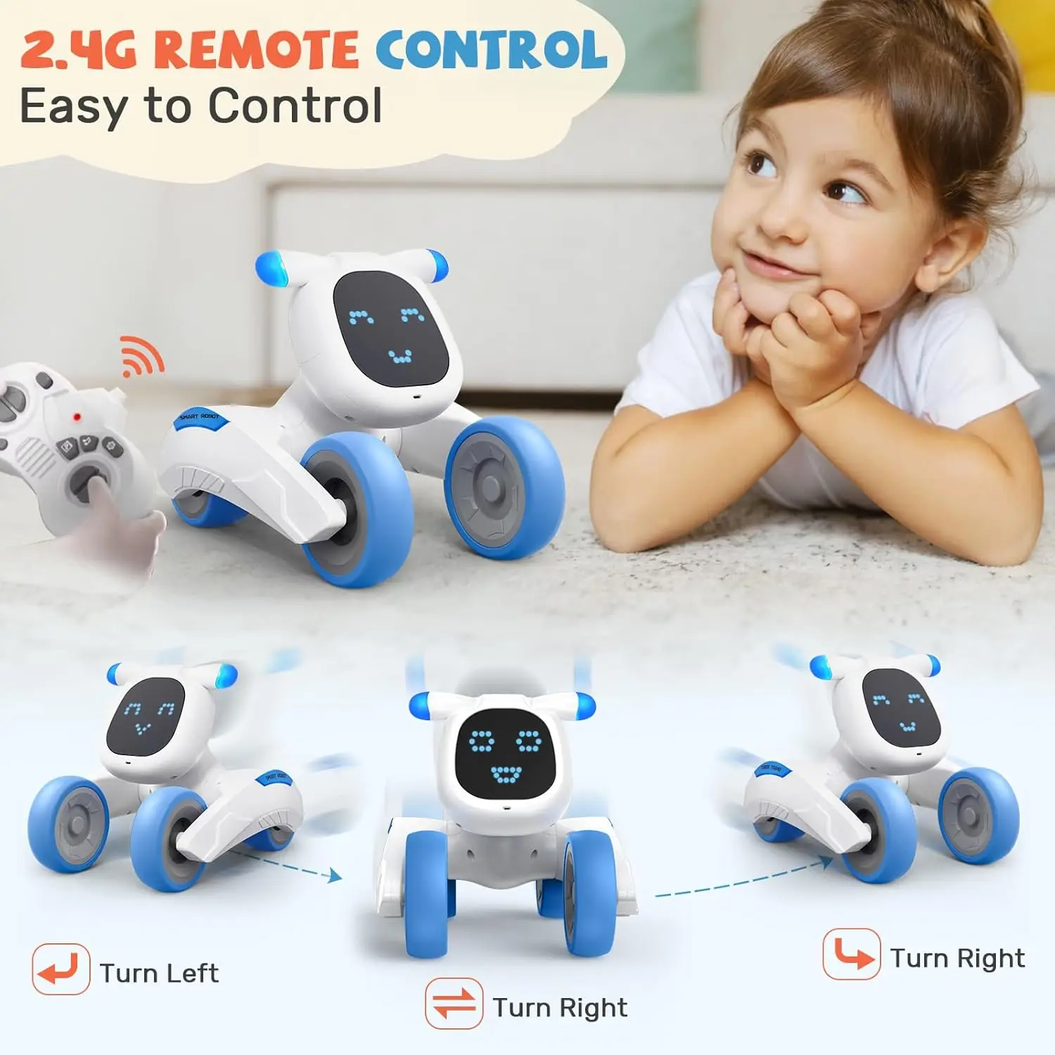 Robot inteligente para perros, juguete electrónico inteligente, acrobacias, comando de voz, programable, sensación táctil, música interactiva, mascotas parlantes