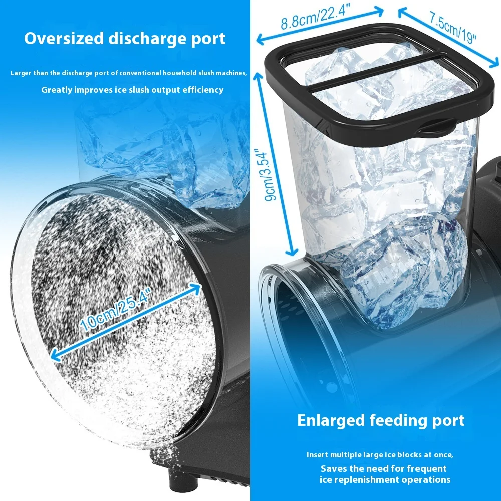 Electric Fully Automatic Eco-friendly Ice Shaver Smoothie Ice Cream Energy Efficient Class a Durable Stainless Steel Household