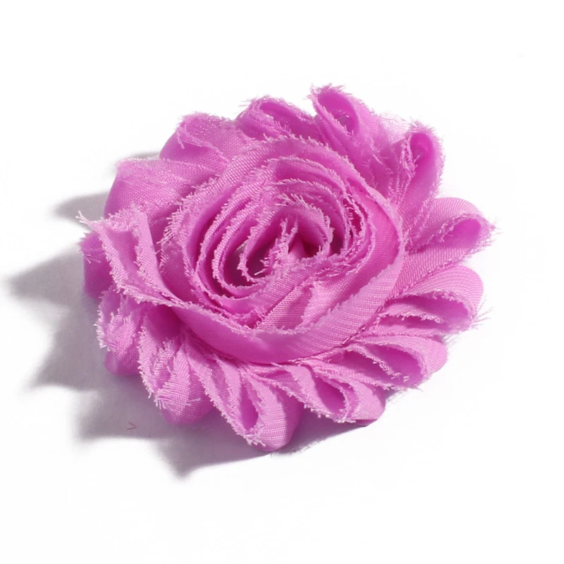 10pcs 2.6 ''15 Farben künstliche weiche schäbige ausgefranste Chiffon Dekorationen Stoff Blumenstrauß für Hochzeit Braut Girlande nach Hause – Detail 2