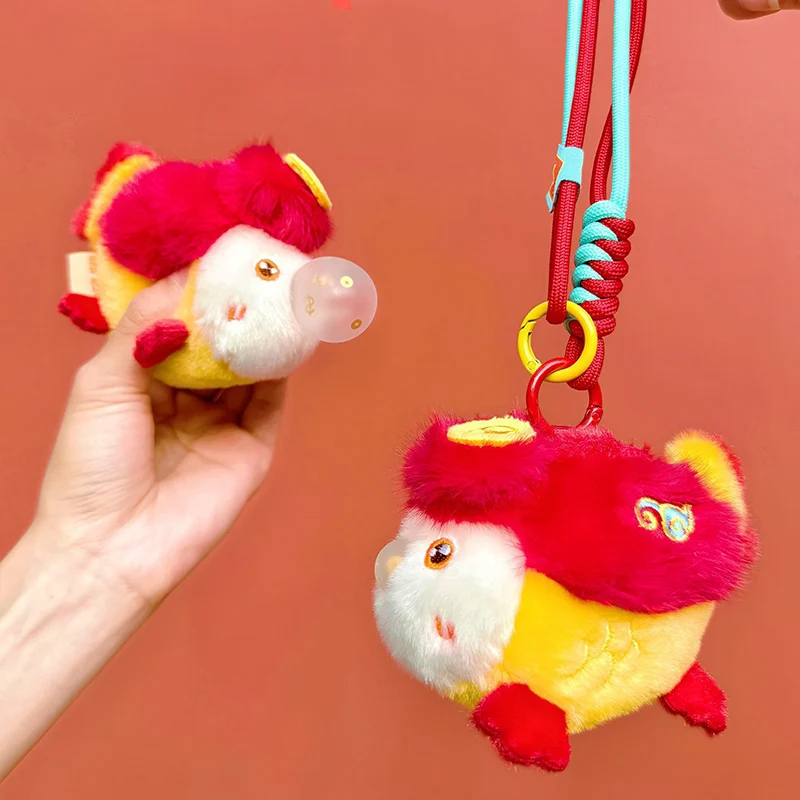 พวงกุญแจปลาคาร์ฟนำโชคเป่าฟองสบู่ น่ารัก นุ่มนิ่ม ใช้ตกแต่งกระเป๋าเป้สะพายหลัง ของขวัญปีใหม่ สัญลักษณ์มงคลแบบดั้งเดิม