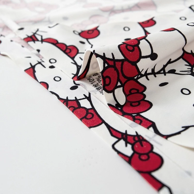 Personalizado sexy hello kitty dos desenhos animados g-string tanga para mulheres respirável estiramento kitty calcinha branca respirável cuecas menina roupa interior