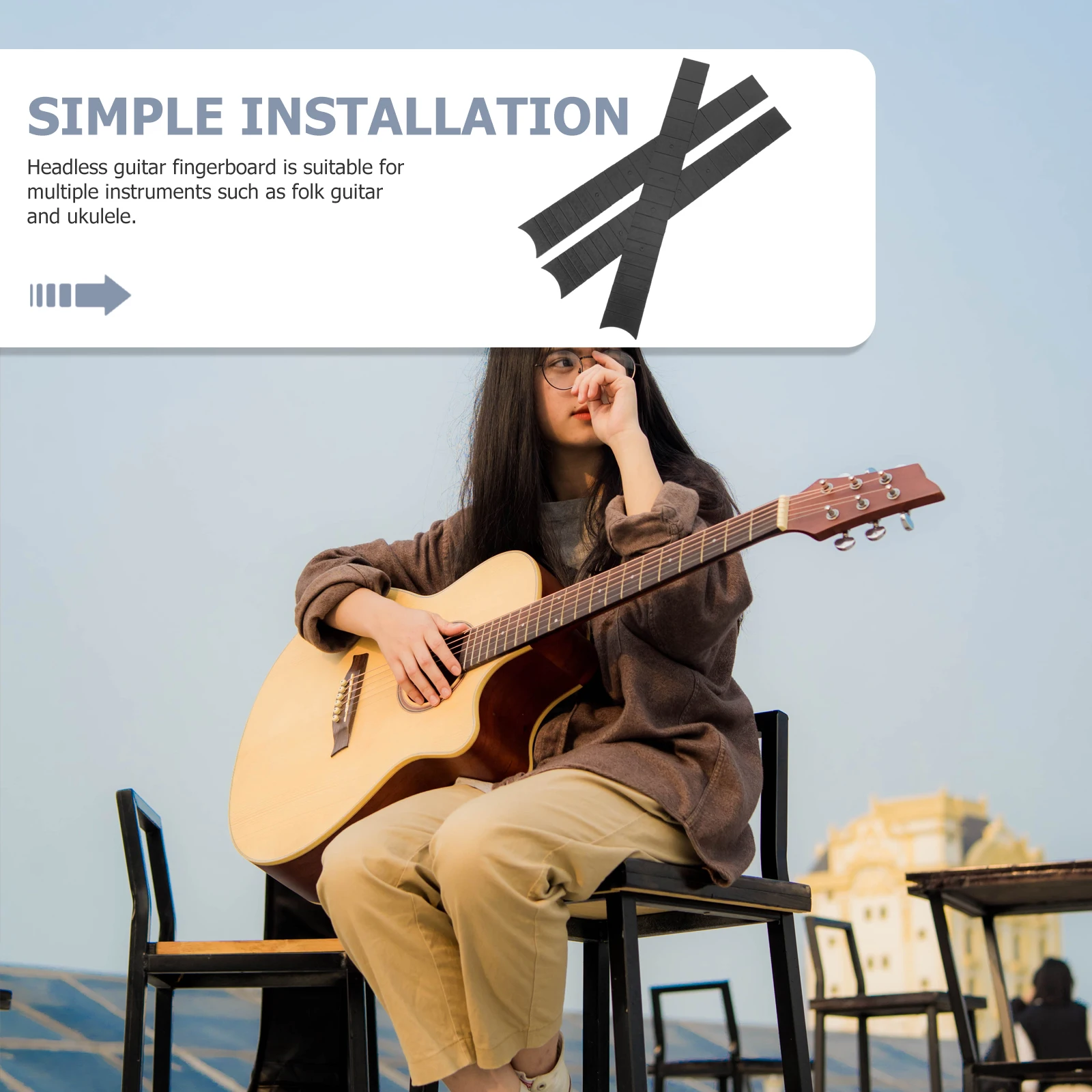 

3 Pcs Guitar Fretboard Replacement Parts for Ukulele Acoustic Neck Finger Spare Ballad