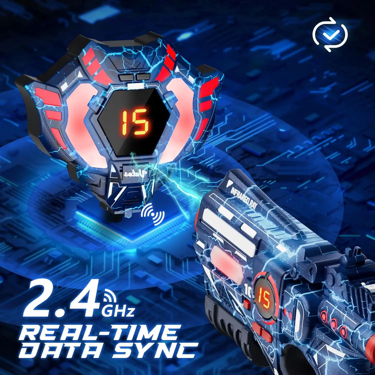 CSTAG Projector Duck UFO Hunting Shooting Game Kids Gifts Toy For Boys Laser Tag Infrared Mini Pistol Guns Battle Game Indoor