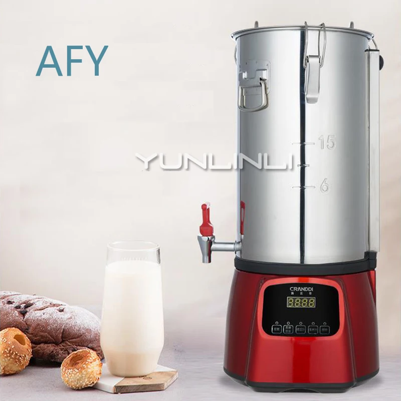Commercial Soymilk Machine Grinder for Automatic High Capacity Soymilk Maker with Heating Function 15L Filter Free Slag Free