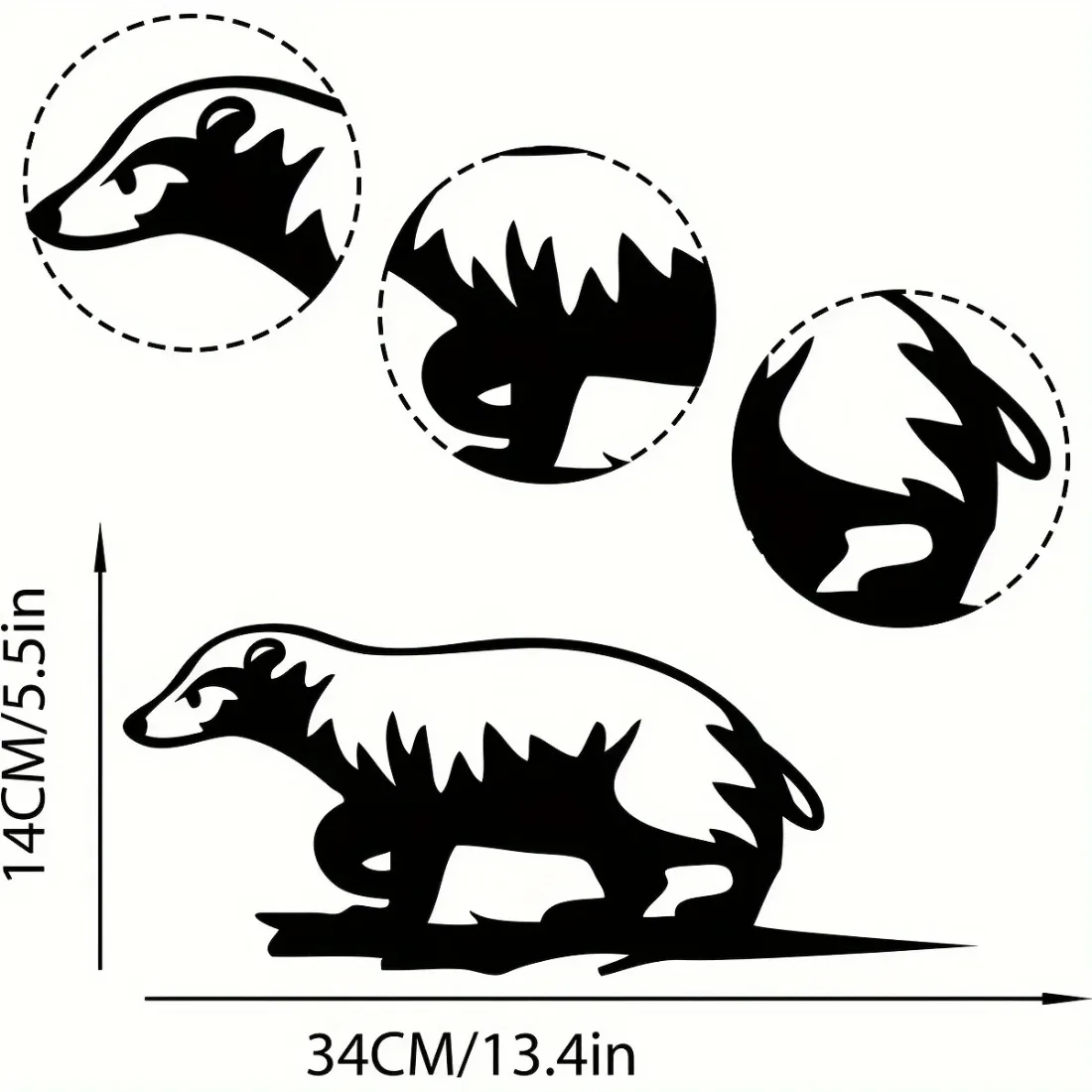 CIFBUY Metal Badger on Branch Silhouette Sign, Steel Cutout Decor with Stake, Rustic Home & Garden Ornament
