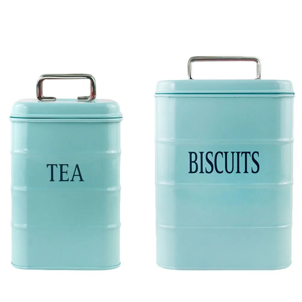

Loose Cans Storage Jar Airtight Lid Sugar Container Tin Canister Reusable Bread Galvanized Iron Containers Empty Tea Tin