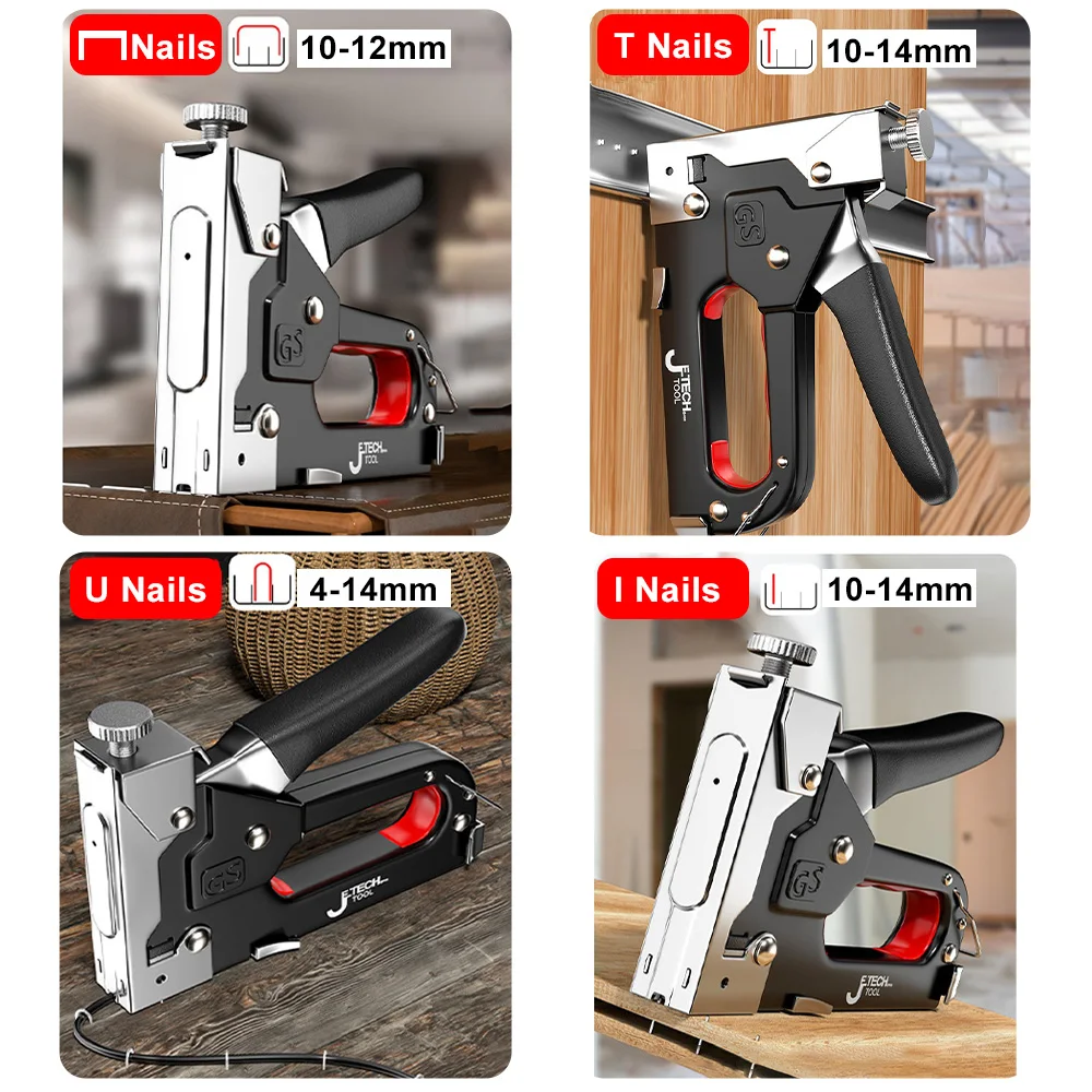 4 In 1 Manual Nailing Gun With 800 Staple Construction Stapler Heavy Duty Air Nail Woodworking Special Staple Book DIY Household