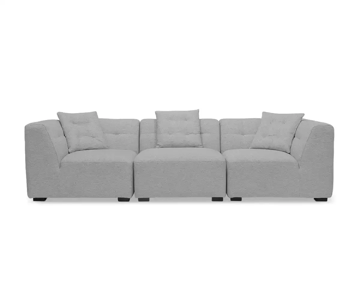 

#Modernes nordisches gepolstertes getuftetes Wohnzimmer Modulares hellgraues 3-Sitzer-Sofa