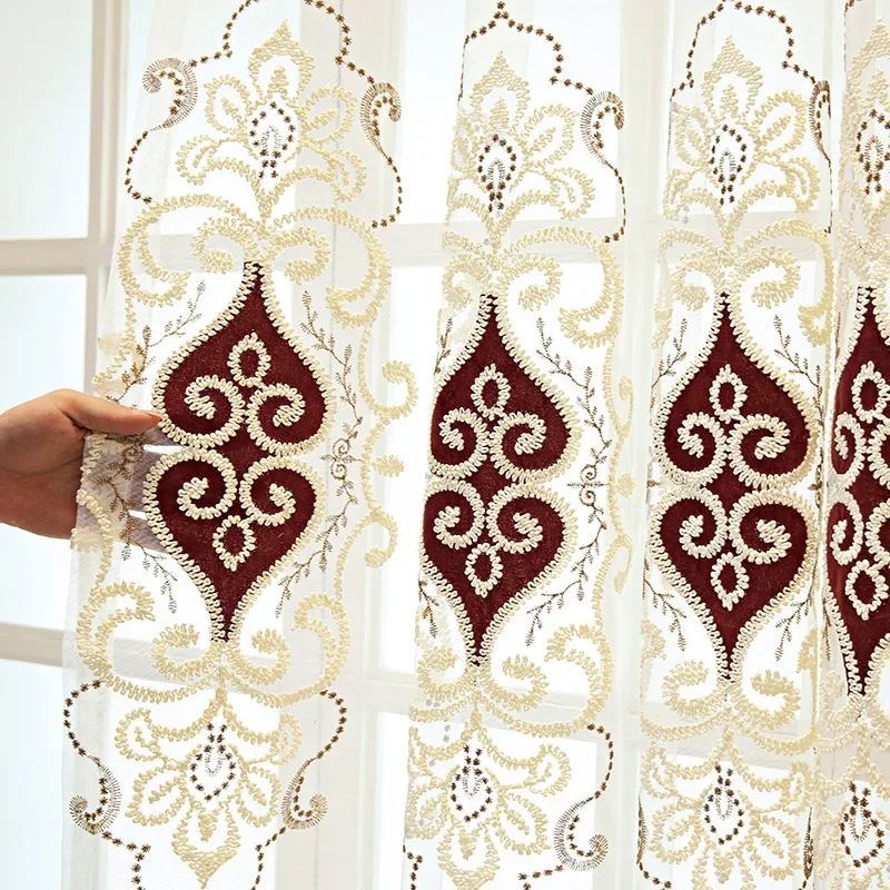 

Fashion Modern Curtains Embroidered White Yarn Simple and Atmospheric Customization Curtains for Living Dining Room Bedroom