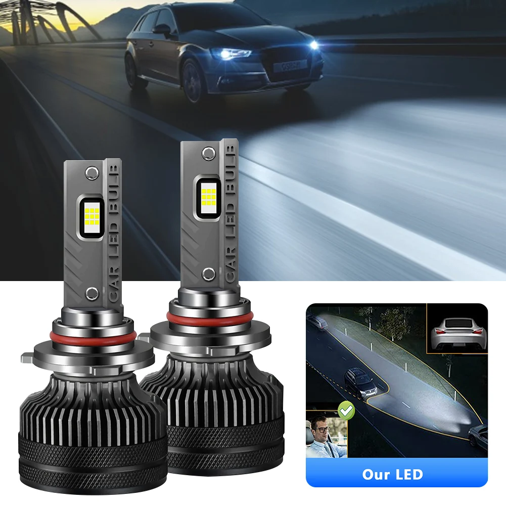 

1 Pair H4 Car LED Bulb H1 H7 9005 9006 H11 Headlight Bulb For Car 20000LM 180W 6000K White CSP LED 12-24V Car Headlight LED Kit