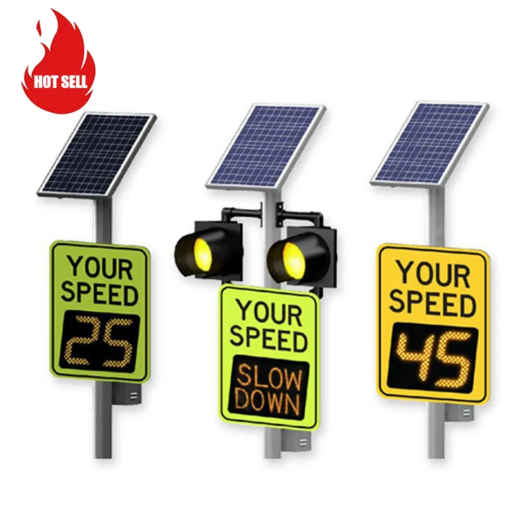 Solar/Battery/AC110V-240V LED Speed Radar Sign Yellow/Green/Red Traffic Sign With Driver Feedback Speed Limit Sign