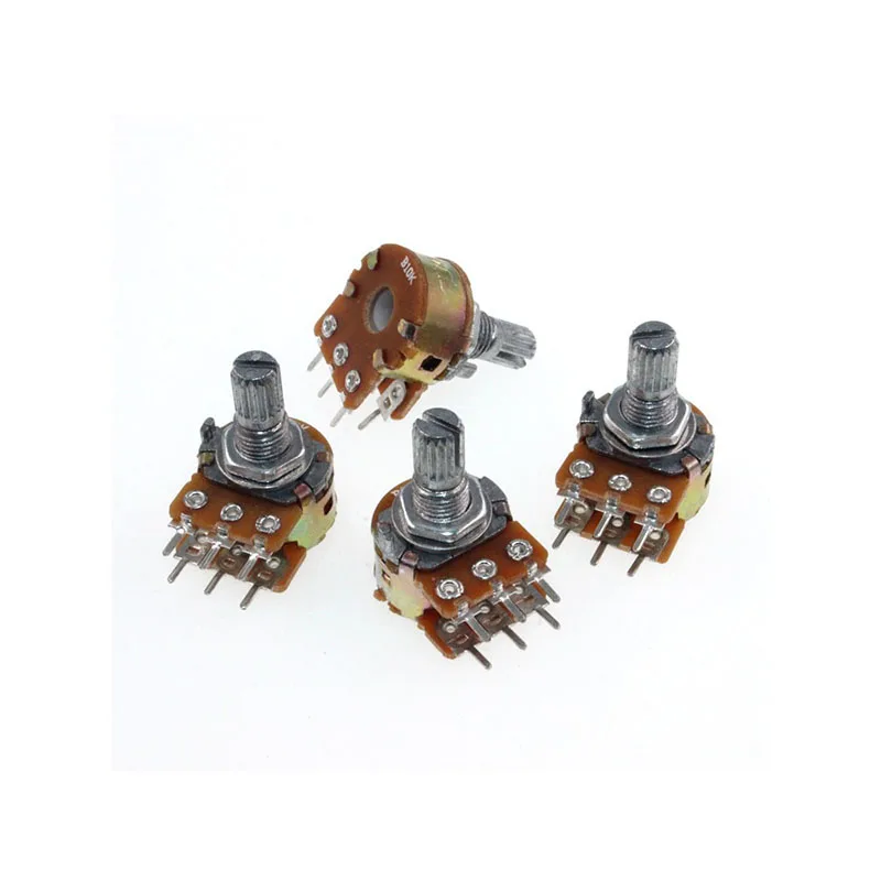 Duplex potentiometer WH148 Adjustable B1K B2K B5K B10K B20K B50K B100K B250K B500K B1M handle 15mm 20mm DIP-6 5PCS