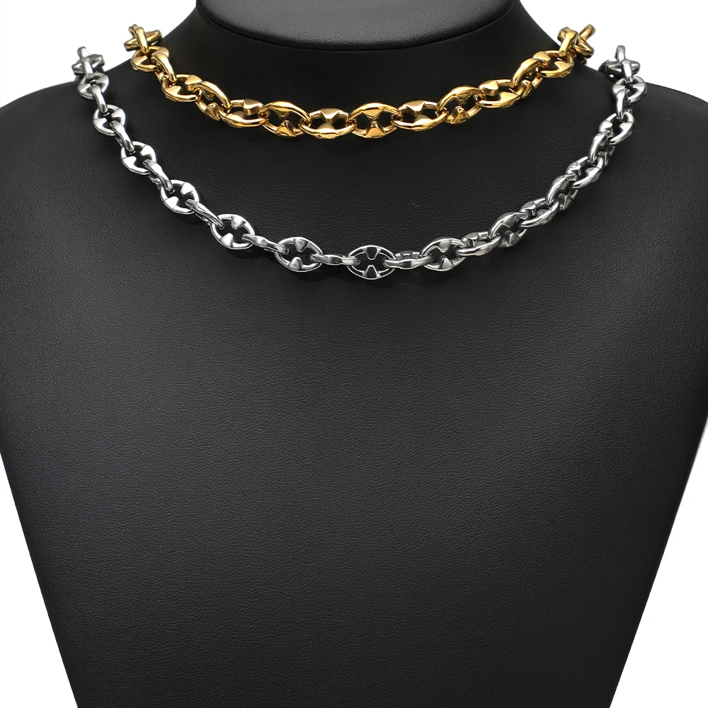 1 متر خالية من النيكل الفولاذ المقاوم للصدأ اليدوية الأنف سلاسل مكتنزة الهيب هوب سلاسل DIY بها بنفسك الحرف مجوهرات قلادة سوار لوازم #6