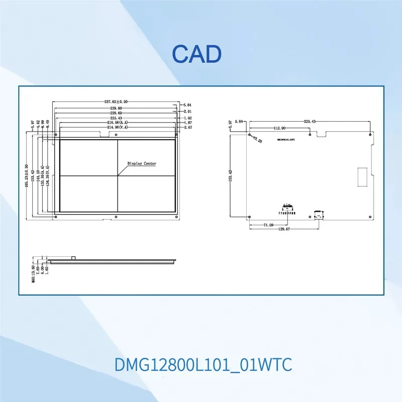 DWIN 10.1 بوصة 1280x800 TFT LCD HMI وحدة عرض IPS بالسعة/مقاوم TTL/RS232 شاشة تعمل باللمس DMG12800L101_01W