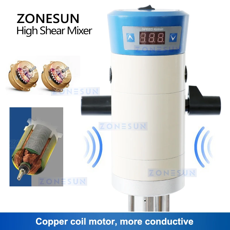 ZONESUN ZS-J300 Emulsifying Mixer Cosmetics Solid Liquid Powder High Speed Shearing Machine