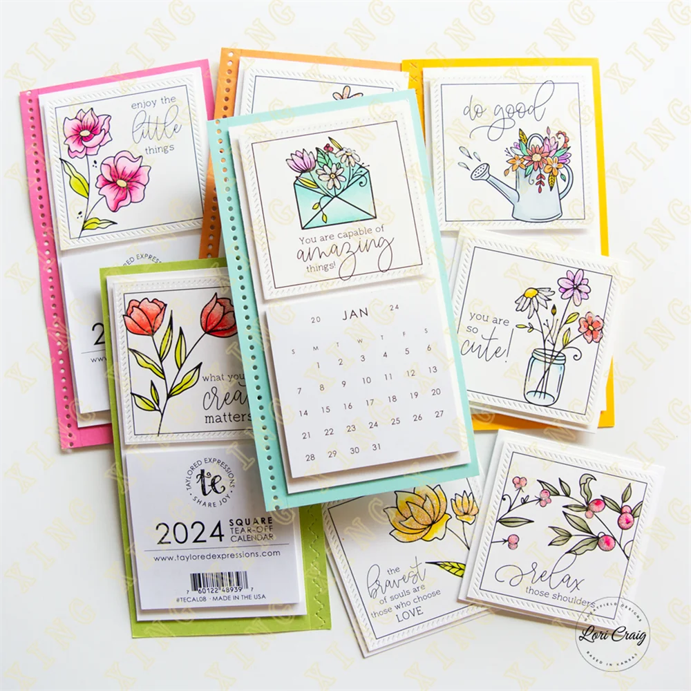 Square Tear-Off Calendar Stacklets Metal Cutting Die Scrapbook Embossed Paper Card Album Craft Template Cut Die Stencils 2023