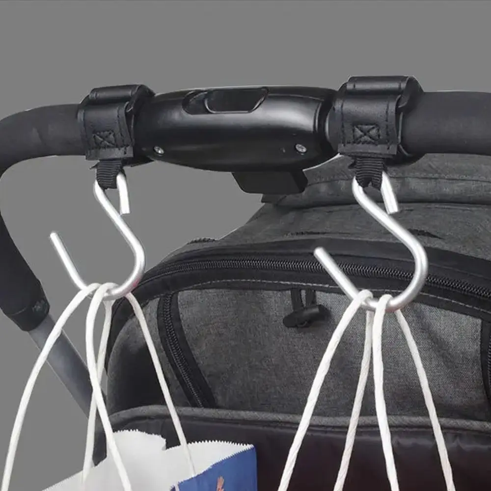 Ganchos para carrinho de bebê em forma de s, organizador de carrinho pu, gancho pendurado, acessórios para carrinho de bebê