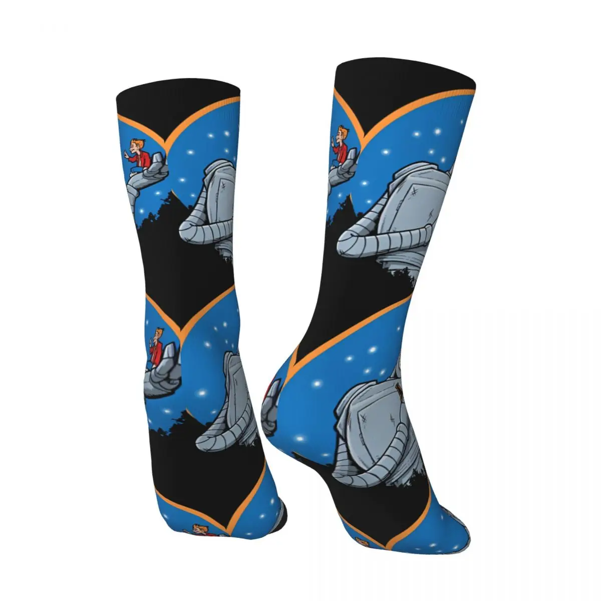 Retro The Bending Giant Men's compression Socks Unisex The Iron Giant Cartoon Harajuku Seamless Printed Novelty Crew Sock