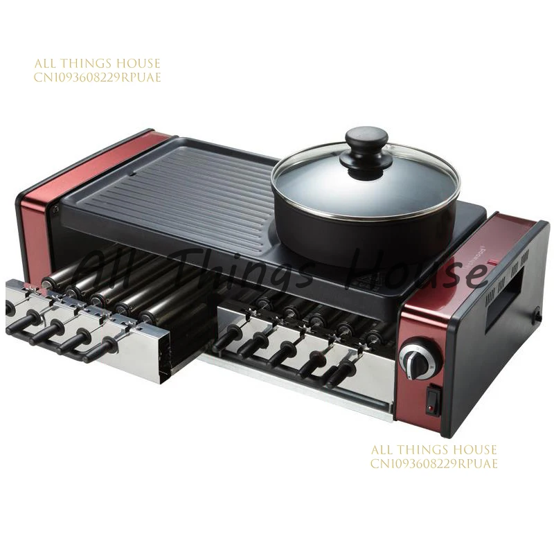 

Household Electric Grill Camping BBQ Hot pot Smokeless Barbecue Grill Hot pot Non-stick BBQ Machine