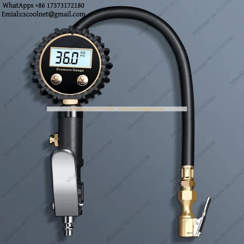 k3 250 PSI Digital Tire Pressure Gauge with Air Chuck & Rubber Hose Auto Tire Inflator Compressor Accessory Kit