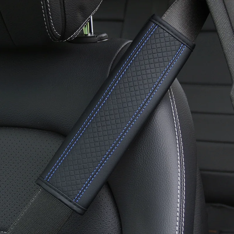 New PU Leather Embossed Car Seat Belt Shoulder Cover Protect Shoulder Pad Safety Belt Protective Cover Car Interior Accessories