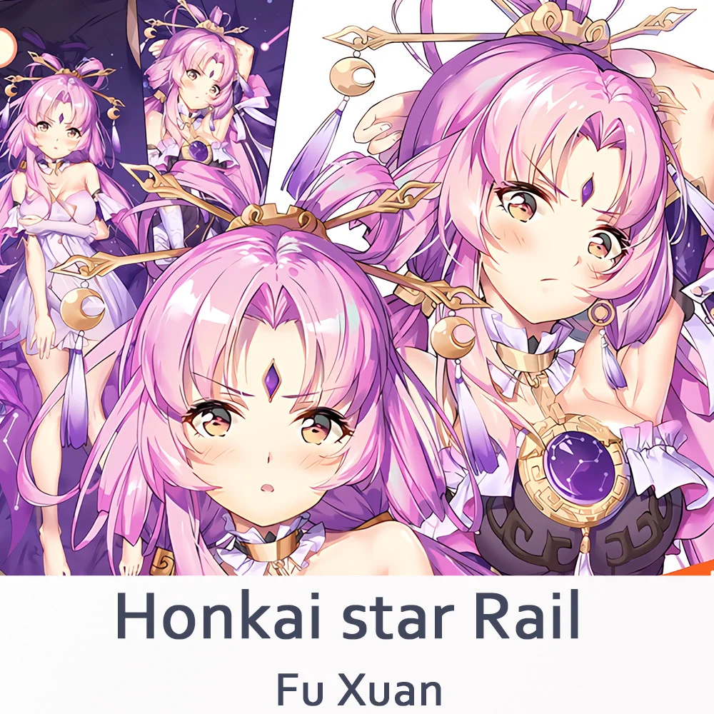 Honkai Star Rail Fu Xuan Dakimakura 2WAY Hing Body Case Anime Fuxuan Otaku Pillow Cushion Cover Xmas Gifts