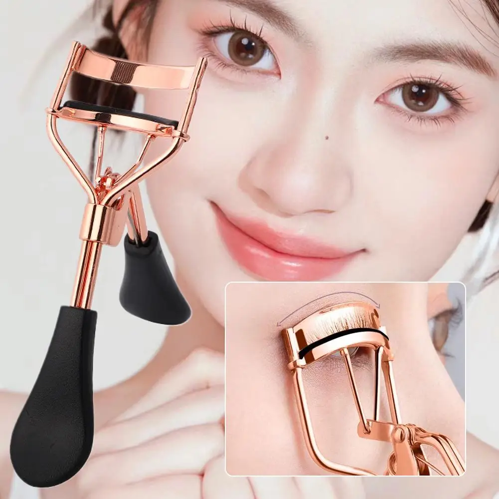 رمش بكرة الشعر رمش بكرة الشعر الملقط مقبض منحني لا تؤذي الرموش طويلة الأمد الشباك العين ماكياج أدوات التجميل #4