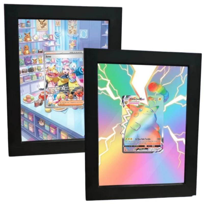 Cadre photo en acrylique pour cartes de collection rares pour Mr. Présentoir DIY pour cartes d'anime Mime Iono Pidgeot avec illustration d'art étendue