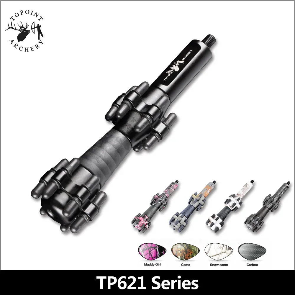 TP621 Compound Bow Stabilizer Detachable Damping Reduce Vibration 6.5In Shock Absorber Equalizing Bar Archery Hunting Shooting