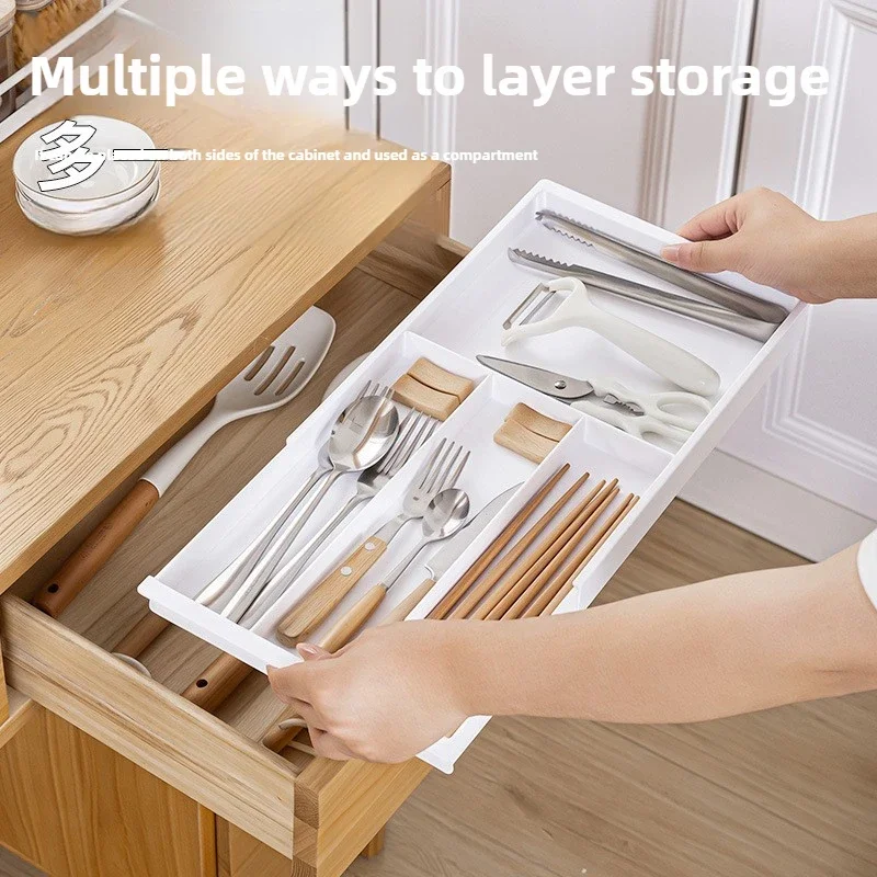 

Ящик-органайзер для столовых приборов, расширяемый органайзер для столовых приборов, лоток для посуды для кухни, регулируемый лоток для столовых приборов, держатель для столовых приборов