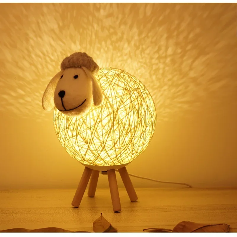 Imagem -04 - Yiins-little Sheep Desk Lamp para o Quarto da Menina Atmosfera Leve Bonito Temporizador Inteligente Sono Luz Noturna