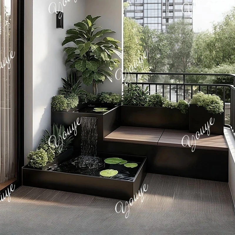 Stainless steel filter system  pond flower box courtyard balcony outdoor garden fish tank seat water feature combination tank