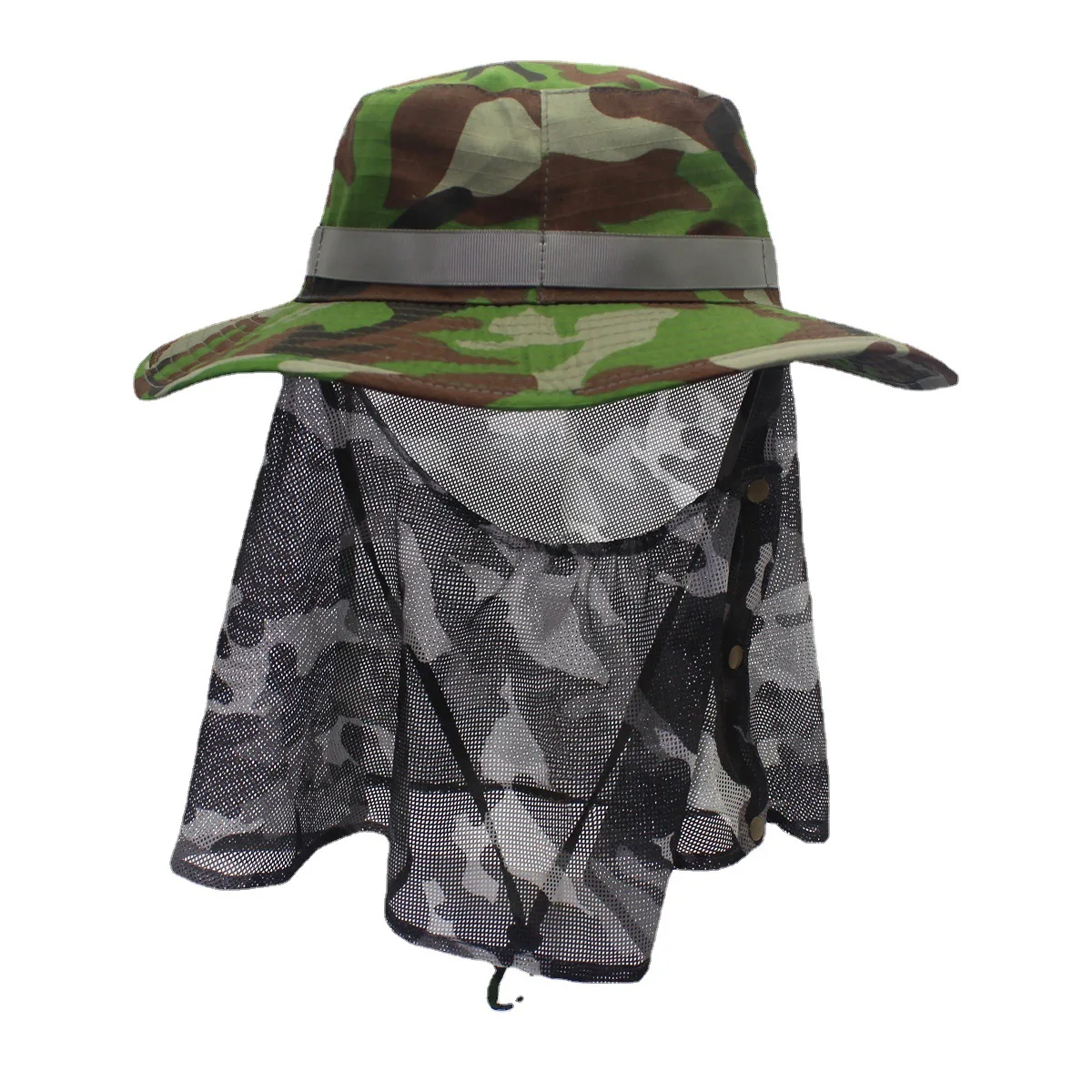 Storage neck protection camouflage hat with 360 degree surround, breathable, sun protection, mosquito proof fishing hat