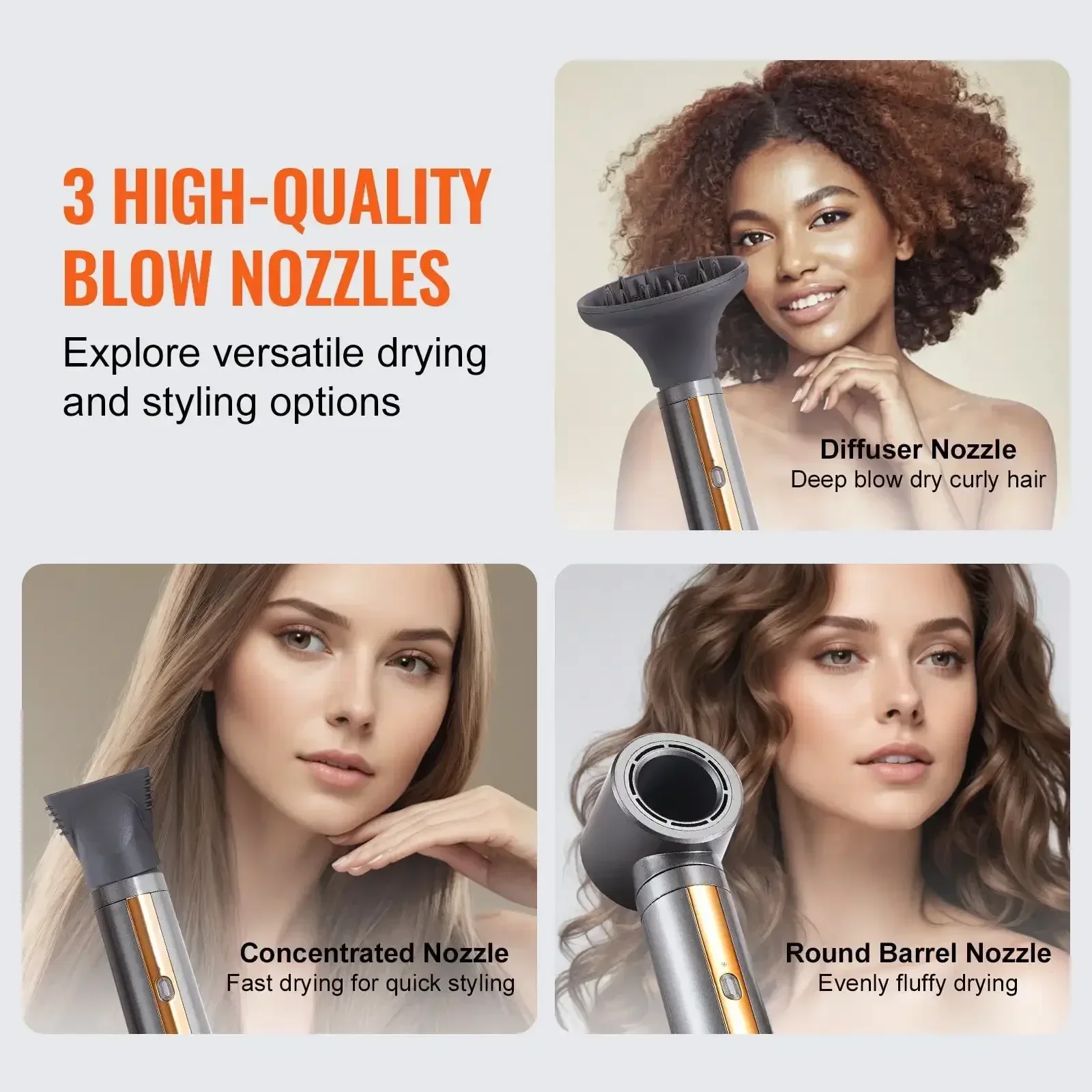 Escova para secador de cabelo 7 em 1 profissional multi modelador para secar e dar volume
