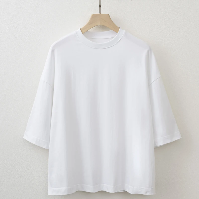 2025 Summer Oversized Basic T shirt Cotton Top image 4