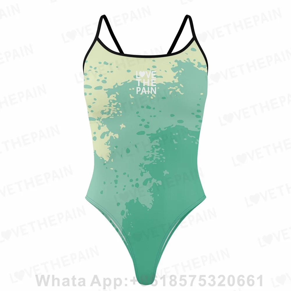 Love The Pain Women Swimsuit Sexy One-piece Comfortable Suit Functional Training Swimwear Pro Triathlon Beach Bathing Suit