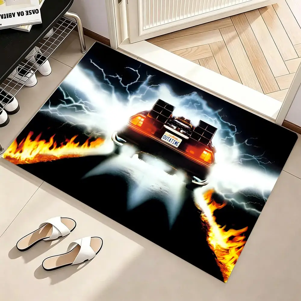 Floor Mat  Floor Mat Cozy Flannel Soft Thick Non-Slip Mat For Living Room Bedroom Kitchen Decor Rugs B-Back to the FutureS