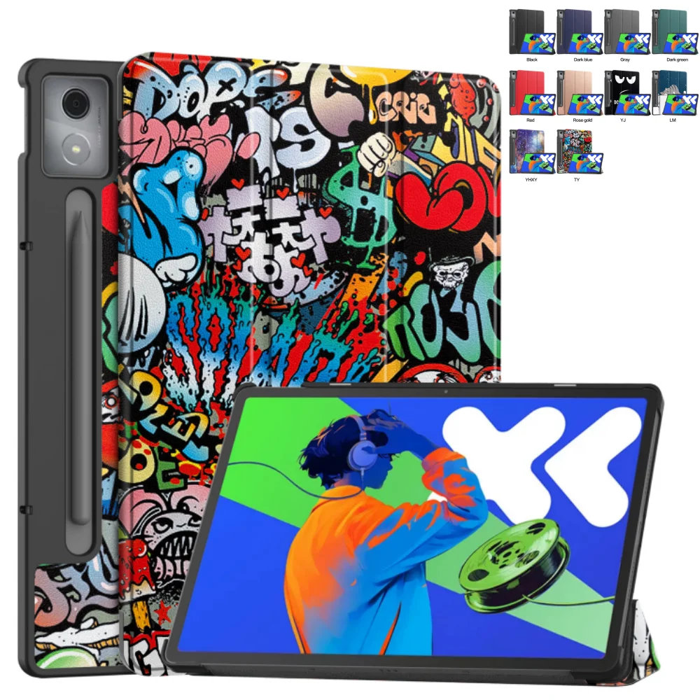 Case for Lenovo Xiaoxin Pad Pro 12.7 inch 2025 PU Leather Tri-fold Tablet Cover for Pad Pro 12.7