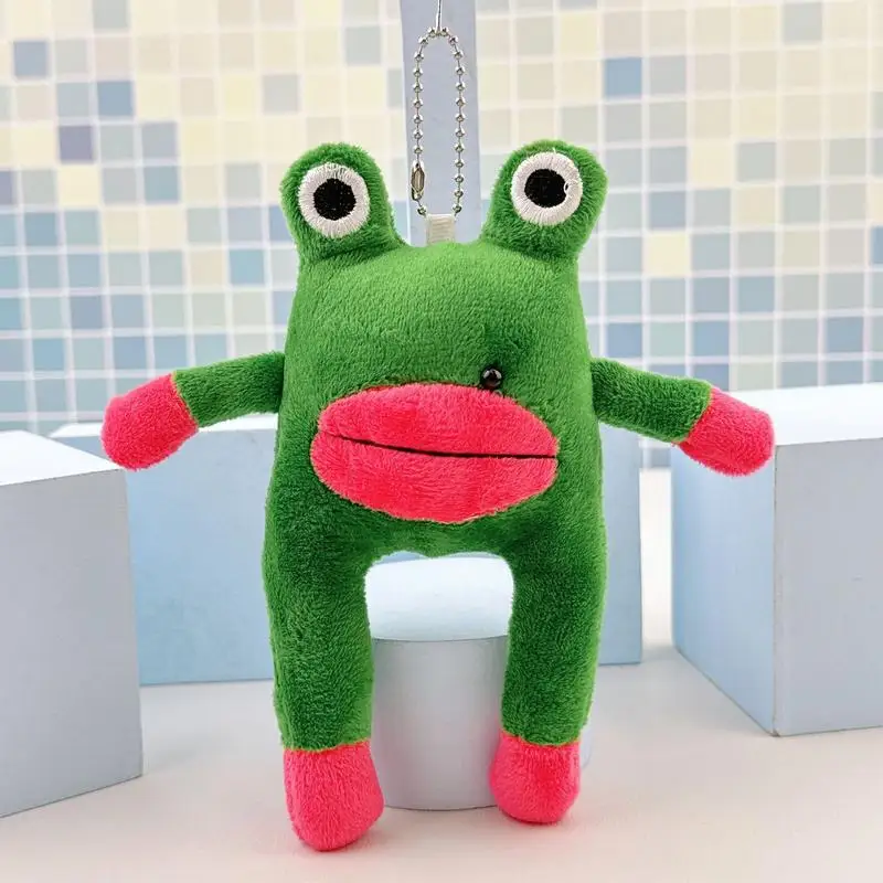 Frog Plush Keychain Funny Stuffed Frog Pendant Backpack Decoration Hangings Ornament Stuffed Toy Plush Key Chain for Kids Adults